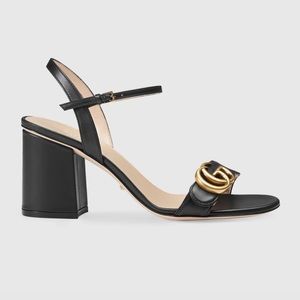 GUCCI AUTHENTIC Leather mid-heel sandals